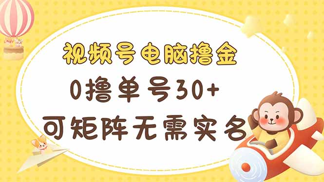 (14220期)视频号电脑撸金 0撸单号30+ 可矩阵 无需实名多号多得-网创终点站