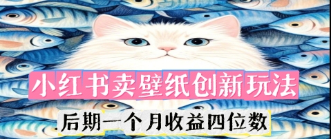 小红书卖壁纸创新玩法，后期一个月收益四位数-网创终点站