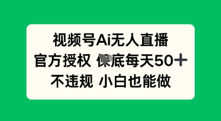 视频号AI无人直播，官方授权  每天50+，不违规 小白也能做-网创终点站