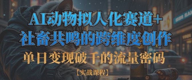 单日变现破千的流量密码，AI动物拟人化赛道+社畜共鸣的跨维度创作-网创终点站